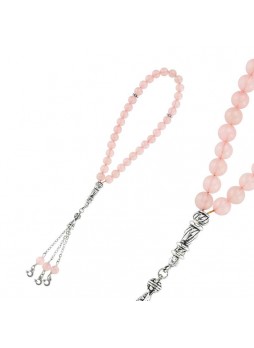 Doğal Taşlı Pembe Kauars Tesbih