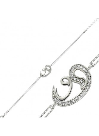 Zirkon Taşlı Vav Bileklik