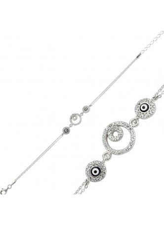 Zirkon Taşlı Nazarlı Bileklik