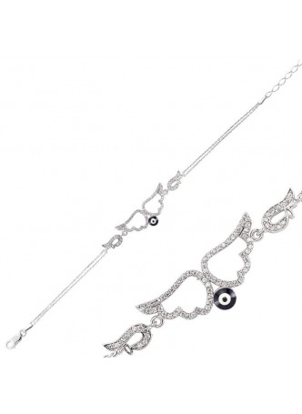 Zirkon Taşlı Nazar Boncuklu Feriha Bileklik