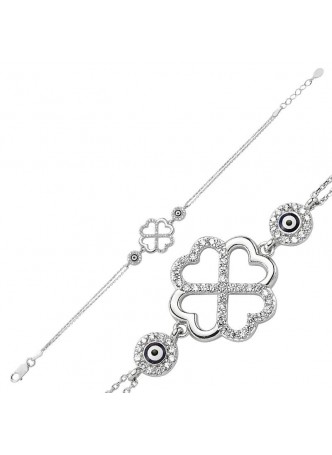 Nazar Boncuklu Sonsuzluk Kalp Bileklik