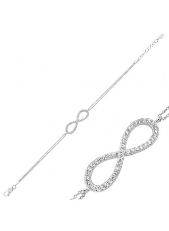 Zirkon Taşlı Sonsuzluk Bileklik