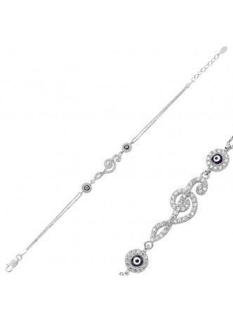 Zirkon Taşlı Sol Anahtarı Bileklik