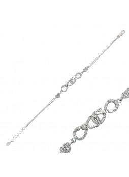 Aşkım Canım Yazılı Sonsuzluk Gümüş Bileklik