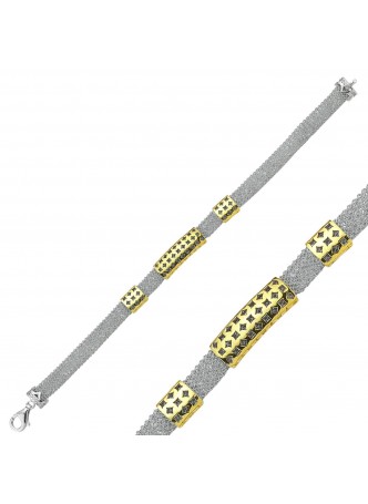 Gümüş Zirkon Taşlı File Bileklik