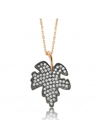 Gümüş Çınar Yaprak Kolye