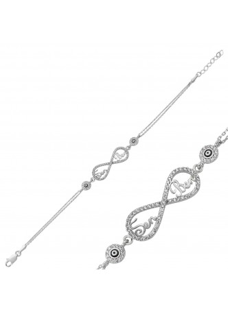 Gümüş Sonsuz Sen Ben Bileklik