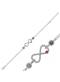 Gümüş Kalp Sonsuzluk Bileklik