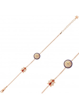 Gümüş Nazarlı Uğur Böceği Bileklik