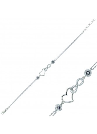 Gümüş Sonsuz Kalp Bileklik