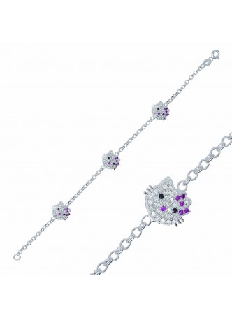 Gümüş Hello Kitty Çocuk Bileklik