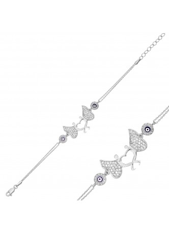 Gümüş Nazarlı Kalbimin Meleği Bileklik