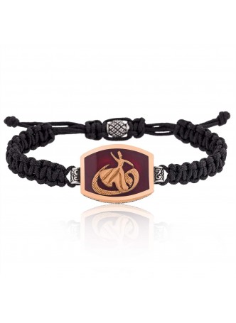 Gümüş Semazen Vav Desenli Erkek Bileklik