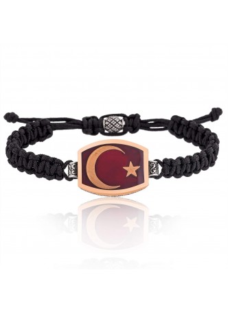 Gümüş Ay Yıldız Erkek Bileklik