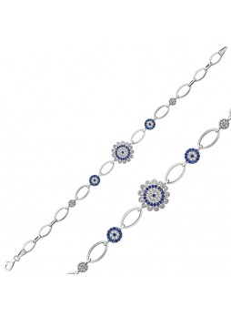 Gümüş Nazar Çiçeği Bileklik