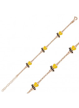 Gümüş Arı Figürlü Çocuk Bileklik