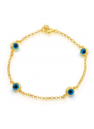 Gümüş Nazar Boncuklu Bayan Bileklik