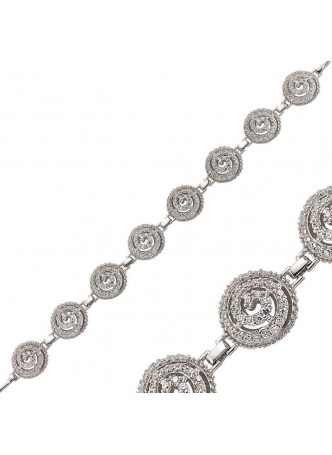 Zirkon Taşlı Gümüş Girdap Bileklik