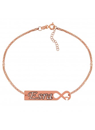 Gümüş Sonsuz Kalp İsimlik Bileklik