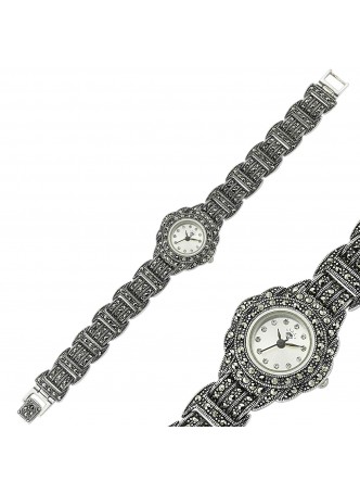 Markazit Taşlı Gümüş Bayan Saat