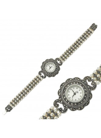 Markazit Taşlı İncili Bayan Saat