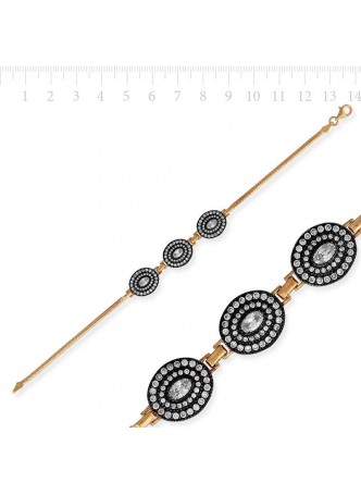 Elmas Oval Otantik Gümüş Bileklik