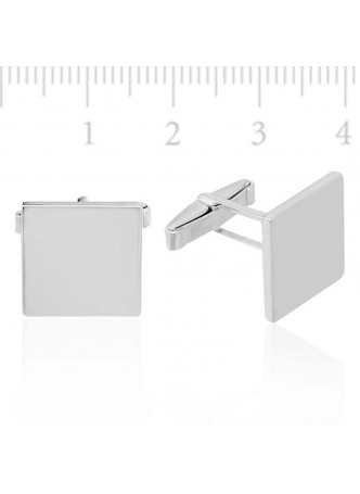 Gümüş Kare Kol Düğmesi