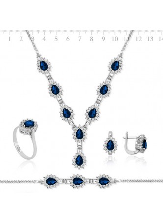 Gümüş Zirkon Taşlı Gümüş Full Set