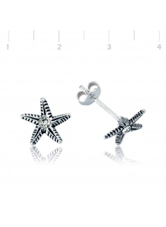 Gümüş Taşlı Deniz Yıldızı Küpe