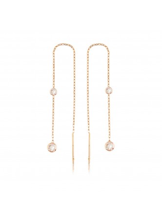 Gümüş Zincirli Tektaşlı Küpe