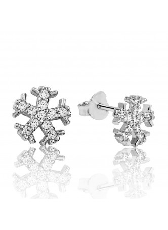 Gümüş Kar Tanesi Küpe