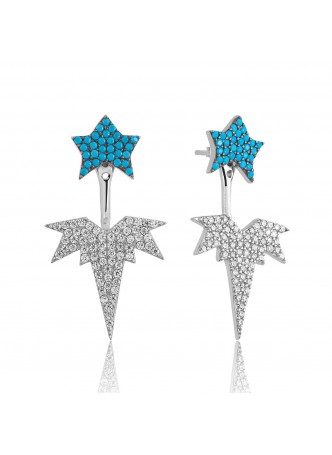 Gümüş Kutup Yıldızı Sihirli Küpe