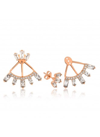 Gümüş Baget Taşlı Bayan Küpe