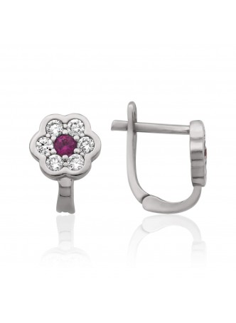 Gümüş Çiçek Çocuk Küpesi