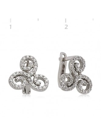 Zirkon Taşlı Gümüş Küpe