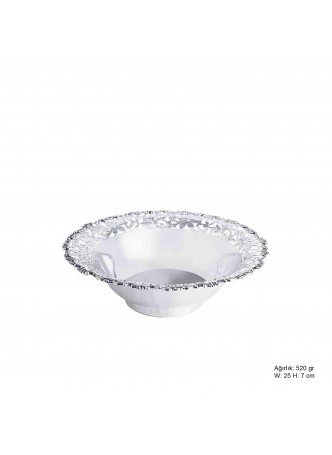 Papatya Motifli Gümüş Meyvelik