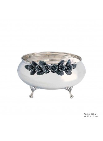 Orkide Motifli Gümüş Şekerlik