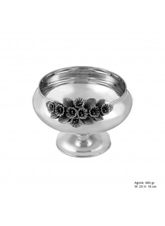 Orkide Motifli Gümüş Şekerlik