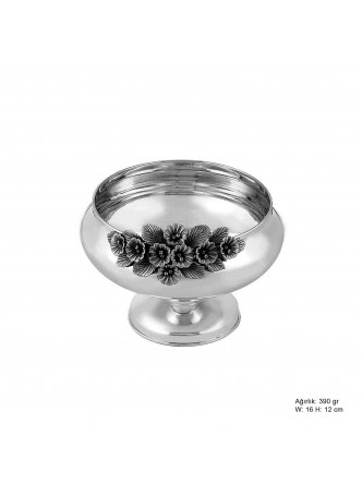 Orkide Motifli Gümüş Şekerlik