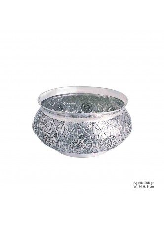 Çiçek Desenli Gümüş Şekerlik