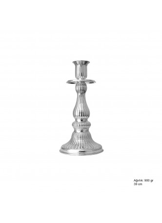 Rodyum Kaplama Gümüş Şamdan