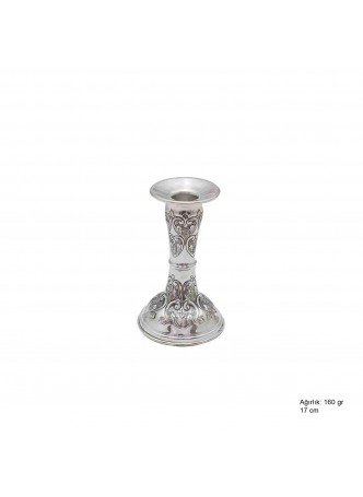 Rodyum Kaplama Gümüş Şamdan