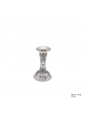 Rodyum Kaplama Gümüş Şamdan