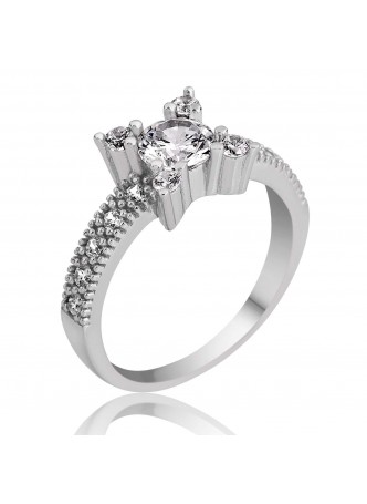 Gümüş Çoktaşlı Tektaş Yüzük