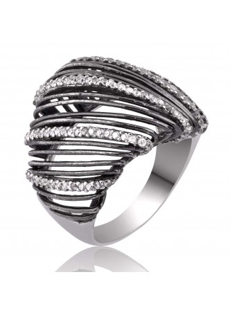 Gümüş Bombeli Fantazi Yüzük