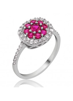 Gümüş Kare Montür Çiçek Yüzük