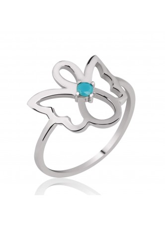 Gümüş Firuze Taşlı Sonsuz Melek Yüzük