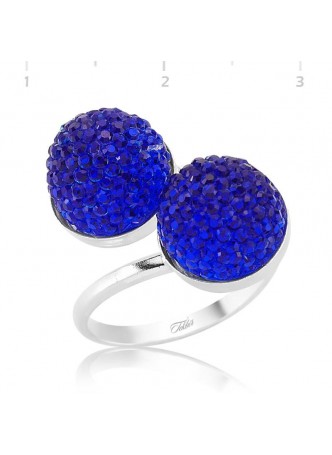 Swarovski Taşlı Mavi Yüzük
