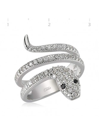 Zirkon Taşlı Yılan Yüzük