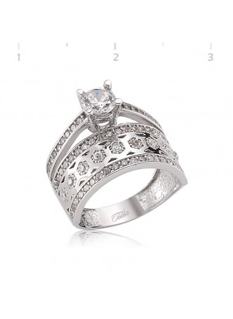 Zirkon Tektaş Gümüş Yüzük